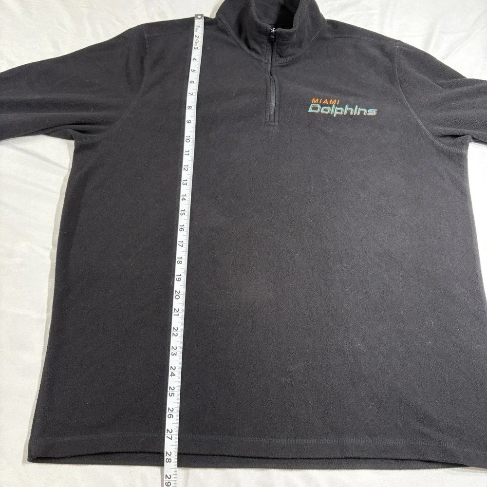 NFL x Darius Rucker Miami Dolphins 1/4 Zip‎ Fleece Pullover Mens Large Black